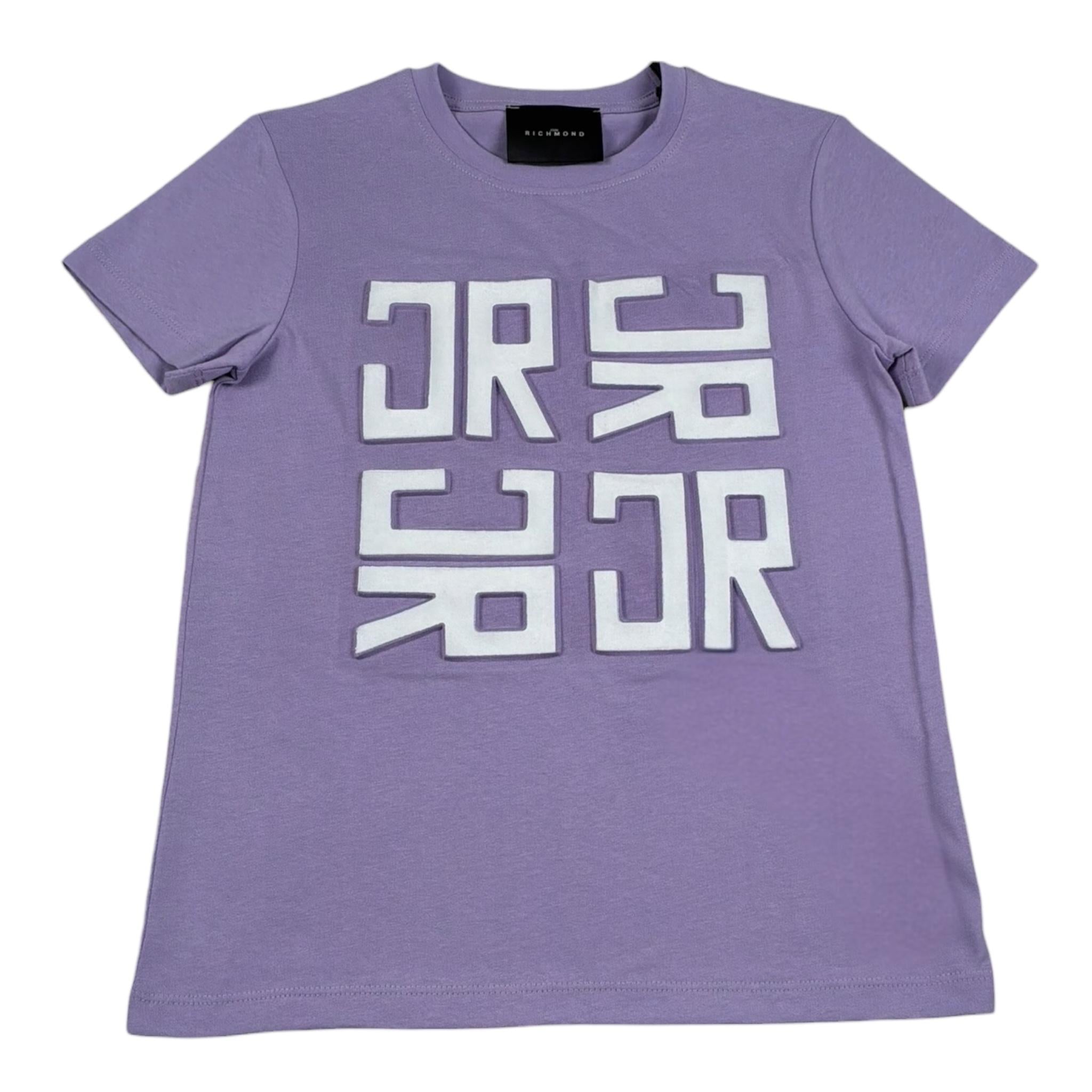 John Richmond T-Shirt Girocollo Tinta Unita con Stampa per Bambina RGP26012TS LILLA JOHN RICHMOND 