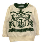 TRUSSARDI maglia girocollo tinta unita con ricamo in contrasto Panna per Neonato TIA25149MA PANNA TRUSSARDI 