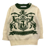 TRUSSARDI maglia girocollo tinta unita con ricamo in contrasto Panna per Neonato TIA25149MA PANNA TRUSSARDI 