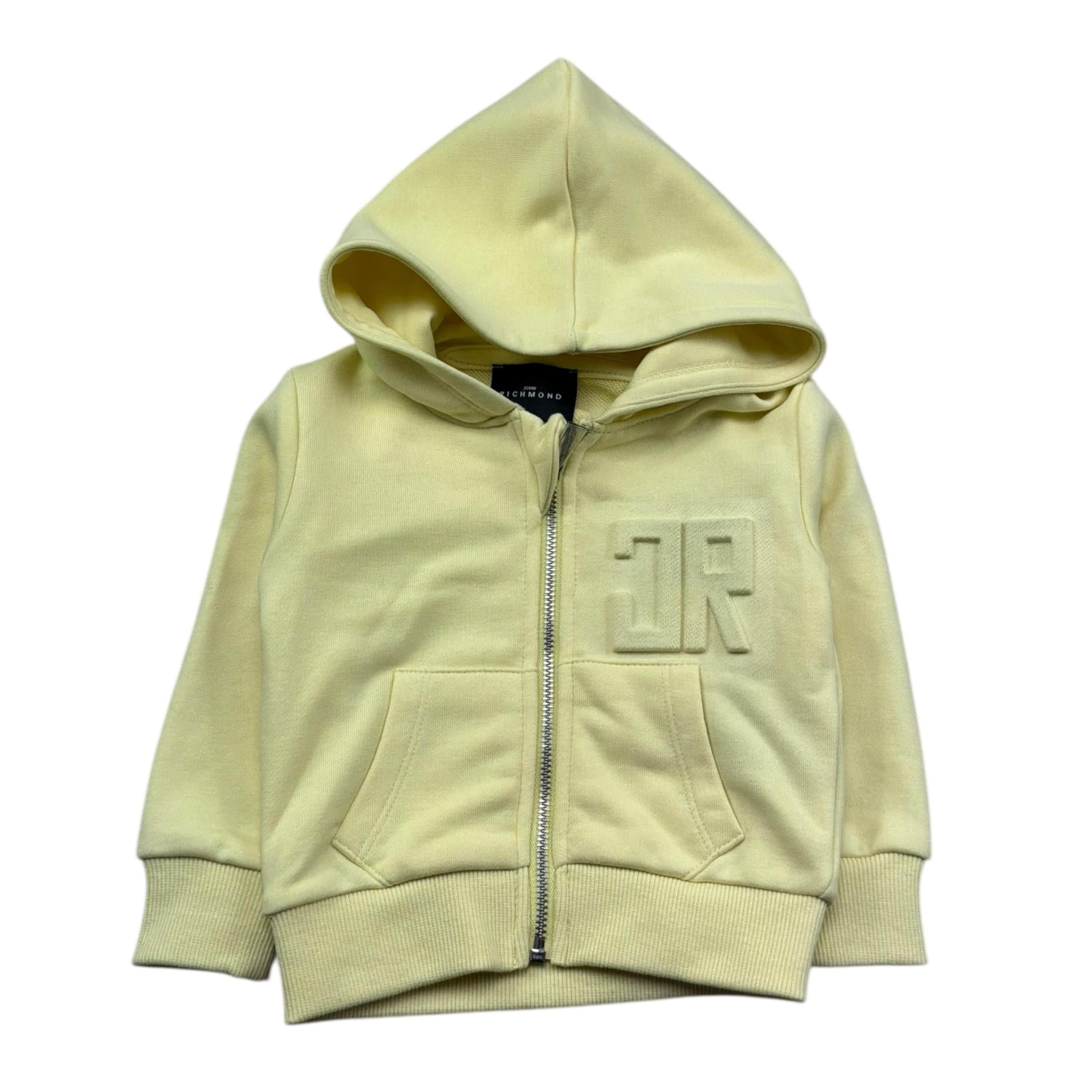 John Richmond Felpa con Zip E Cappuccio Tinta Unita per Neonato RIP26027FE GIALLO JOHN RICHMOND 