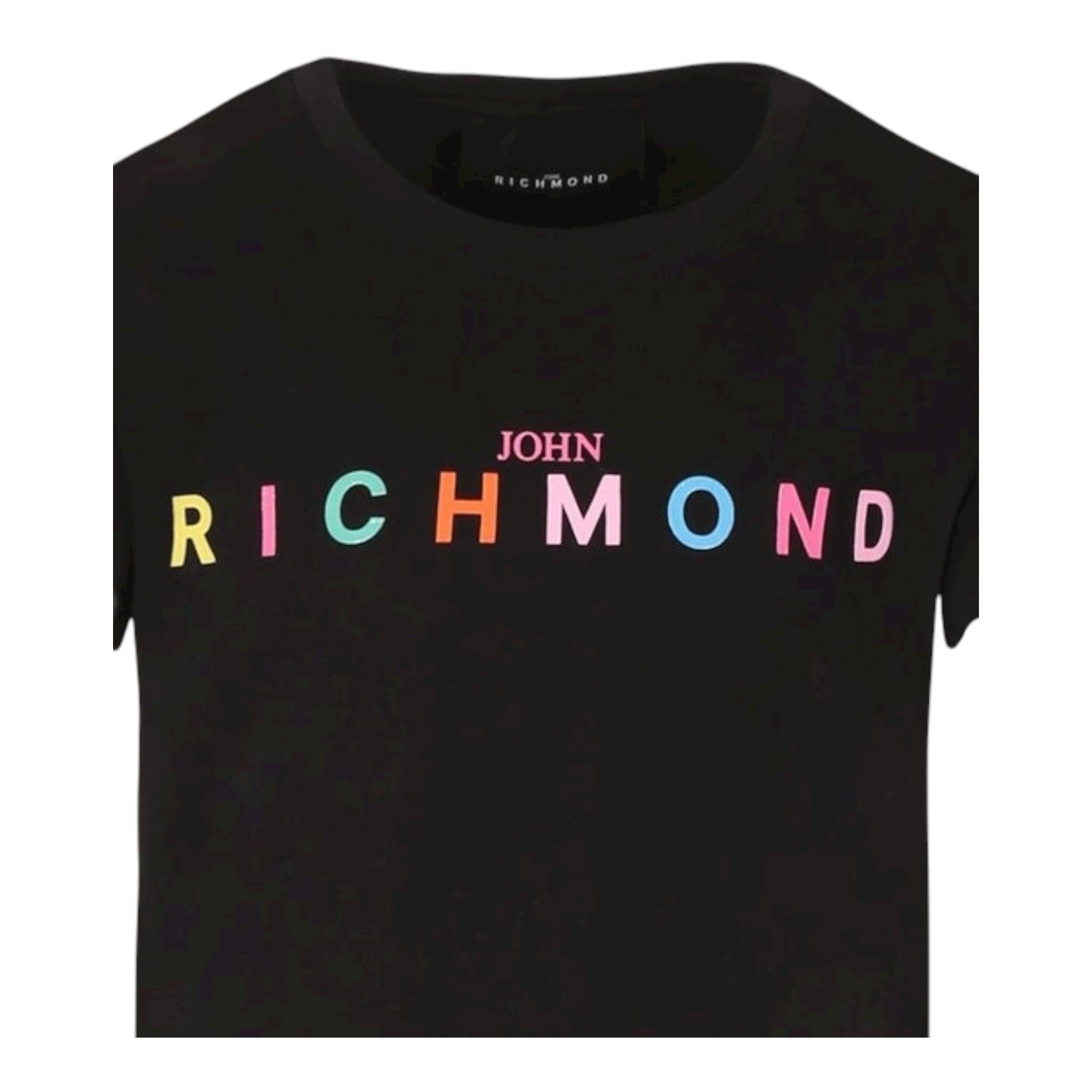 John Richmond Abito Tinta Unita con Stampa per Bambina RGP25159VEX NERO JOHN RICHMOND 