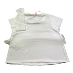 Liu Jo T-Shirt Tinta Unita Girocollo con Tulle per Bambina KA5134J BIANCO LIU JO 