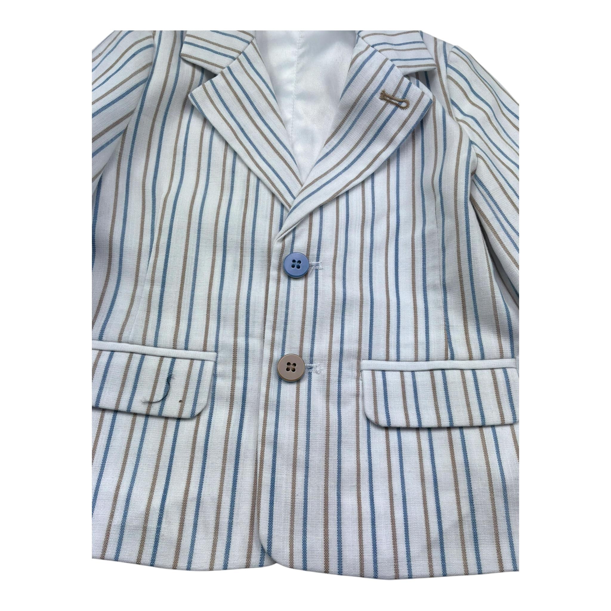 Minibanda Giacca Tinta Unita Fantasia A Righe per Neonato 3B647 BIANCO MINIBANDA 