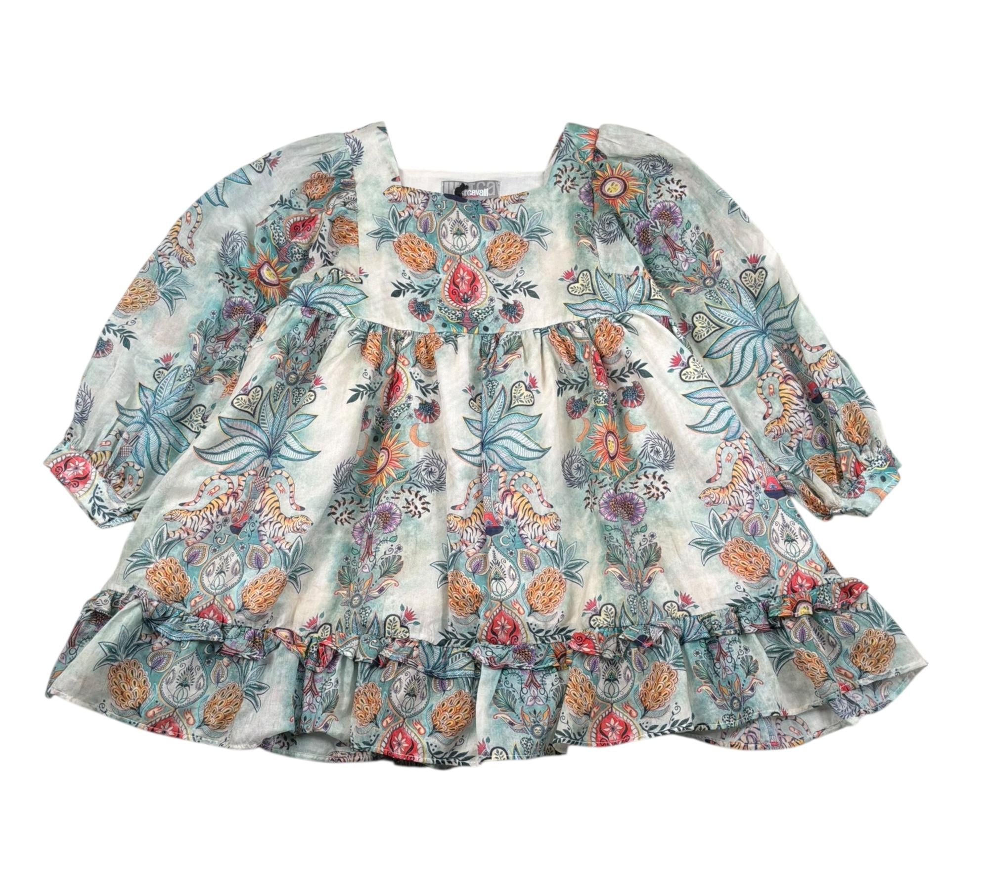 Just Cavalli Abito Manica Lunga Stampa Fantasia per Bambina JGP26130VE VERDE JUST CAVALLI 