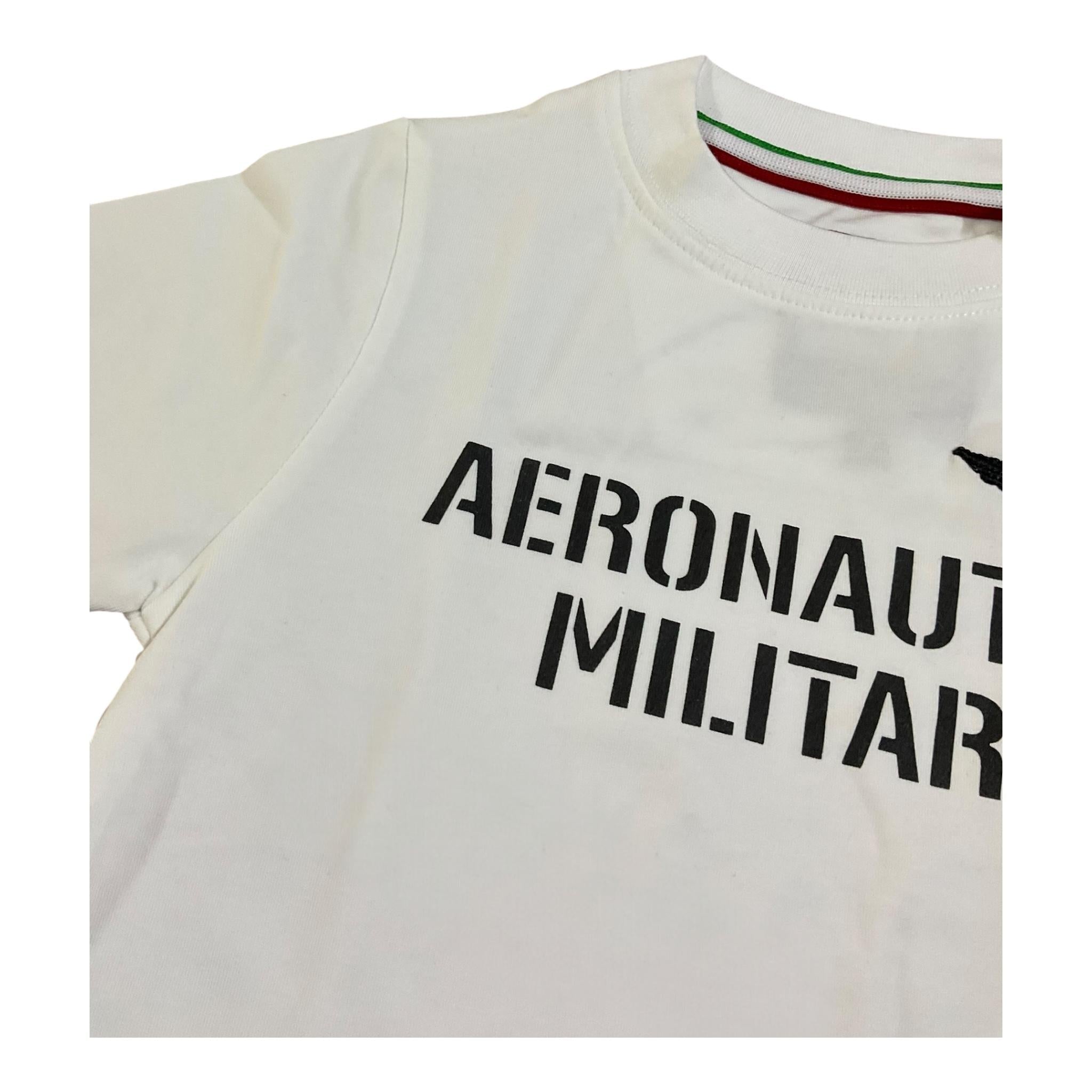 Aeronautica Militare T-Shirt Girocollo Tinta Unita con Stampa per Neonato 251TS0040AN BIANCO AERONAUTICA MILITARE 