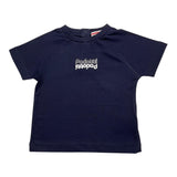 Cesare Paciotti T-Shirt Tinta Unita Girocollo Con Stampa Blu Per Neonato