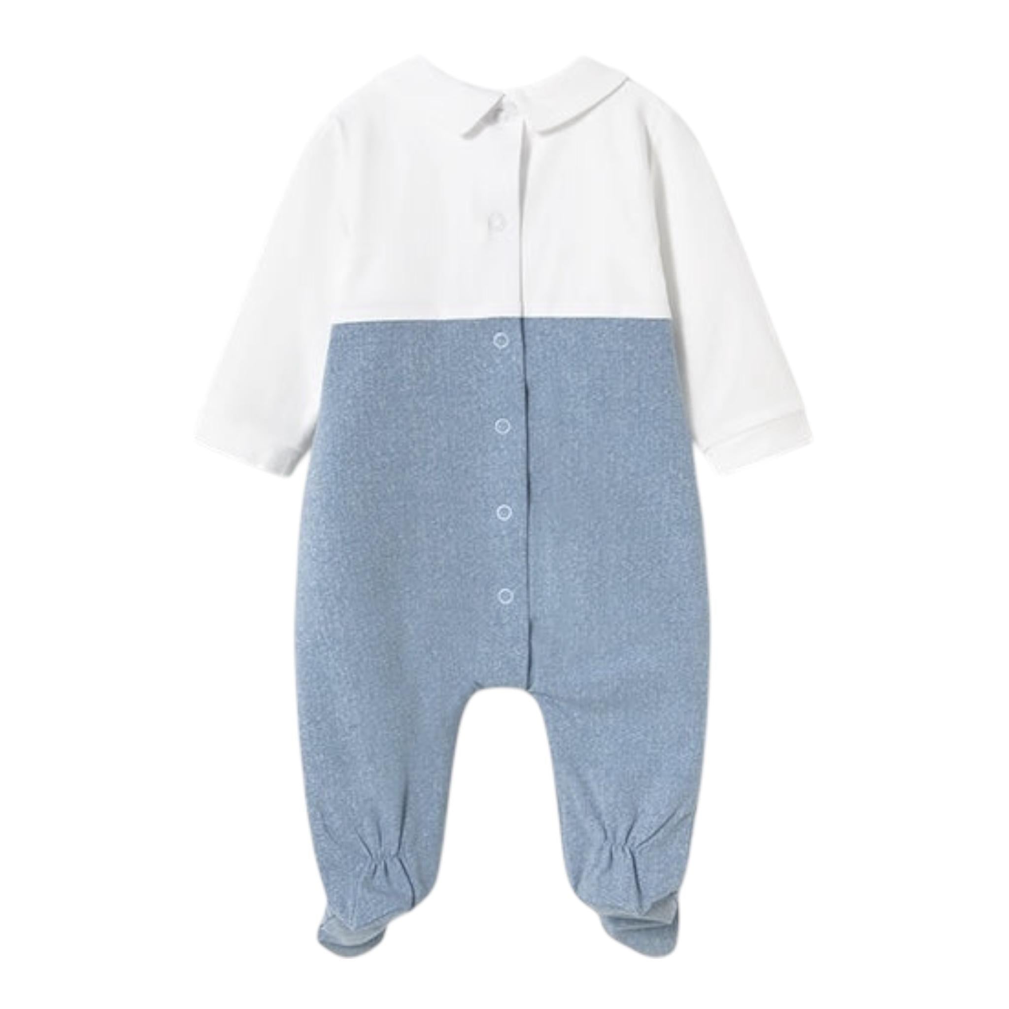 Mayoral Tutina Bicolore con Stampa per Neonato 1704 BIANCO/AZZURRO MAYORAL 