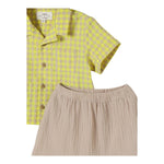 Teddy E Minou Completo 2 Pezzi Camicia-Bermuada per Neonato E25CP065C3159 BEIGE TEDDY E MINOU 