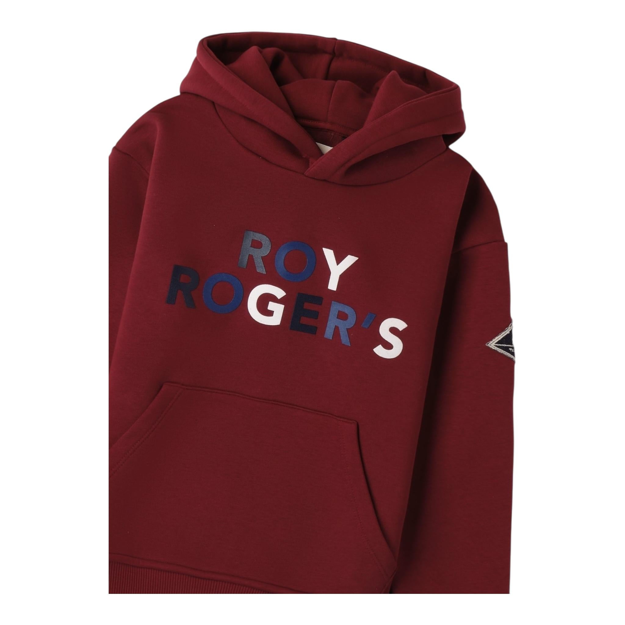 ROY ROGER'S felpa chiusa con cappuccio tinta unita con logo Rosso per Bambino RA104 ROSSO ROY ROGER'S 