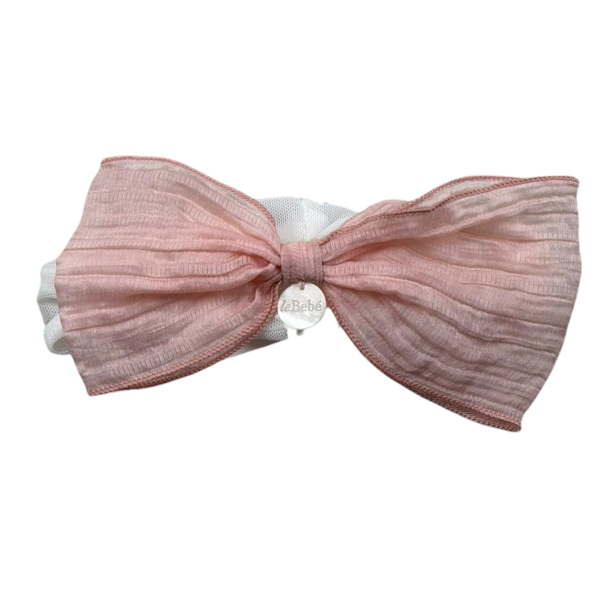 Le Bebe Fasce Tinta Unita con Fiocco per Neonata LBG5854 BIANCO LE BEBE 