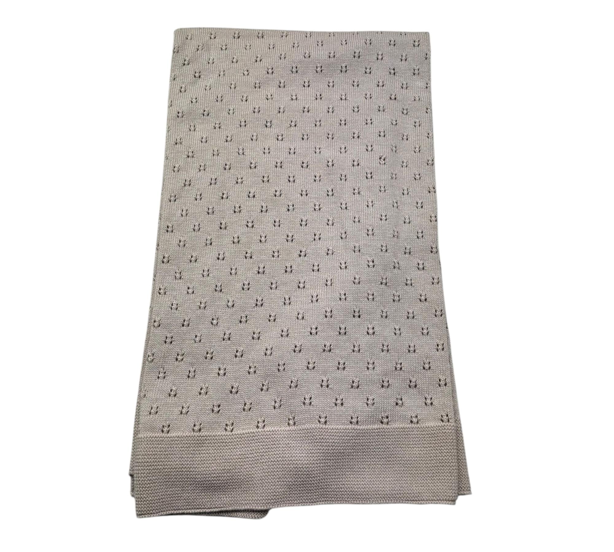 Le Bebe Coperta Tinta Unita Trafori per Neonato LBG6266 BEIGE LE BEBE 