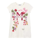 Monnalisa T-Shirt Girocollo Tinta Unita con Stampa per Bambina 197601S3 PANNA MONNALISA 