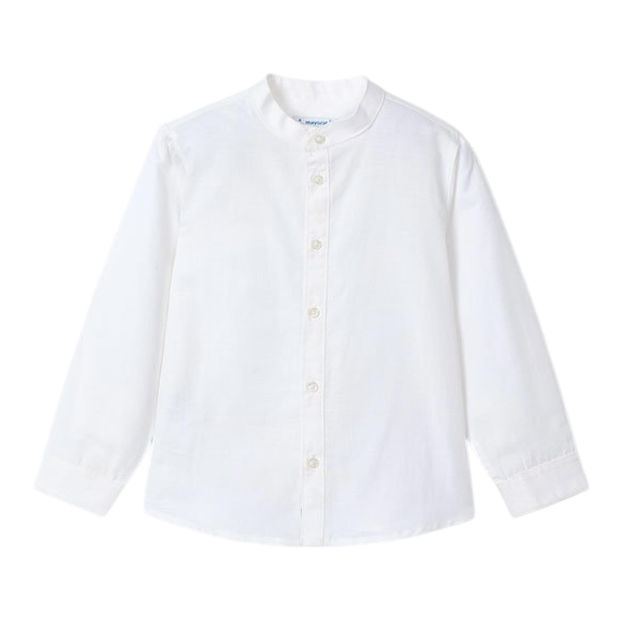 Mayoral Camicia con Colletto Coreano Tinta Unita per Bambino 3119X BIANCO MAYORAL 