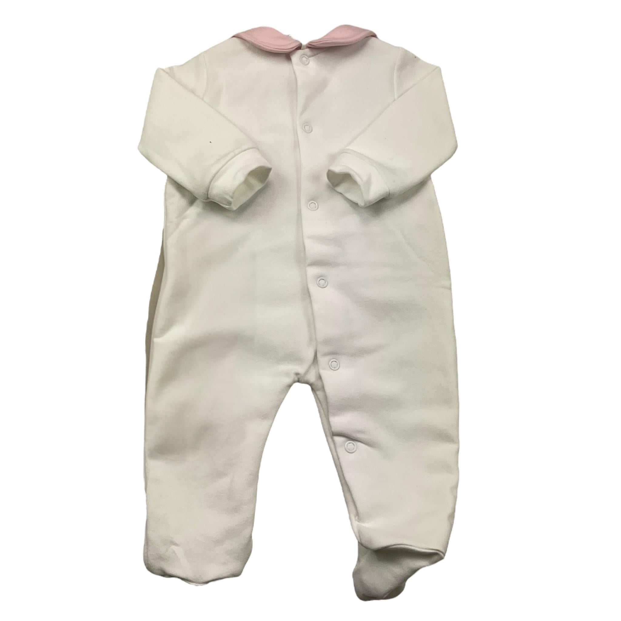 LE BEBE' tutina manica lunga tinta unita con orso Bianco per Neonata LBG6008 BIANCO LE BEBE' 