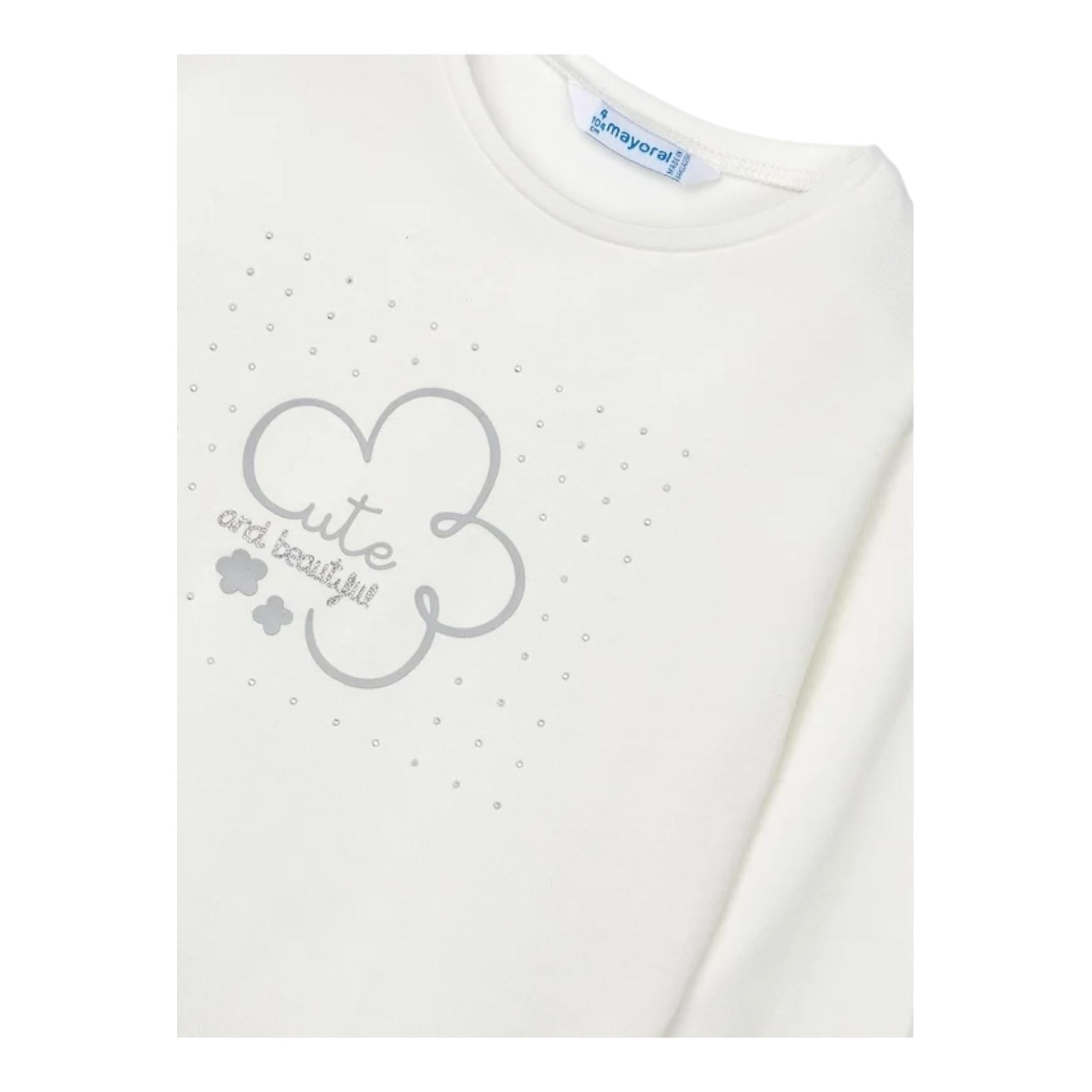 MAYORAL shirt gircollo tinta unita con stampa Bianco per Neonata 178N BIANCO MAYORAL 