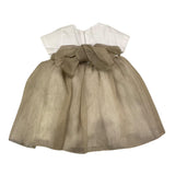 Little Bear Abito Mezza Manica Bicolore Bianco/Beige Per Neonata