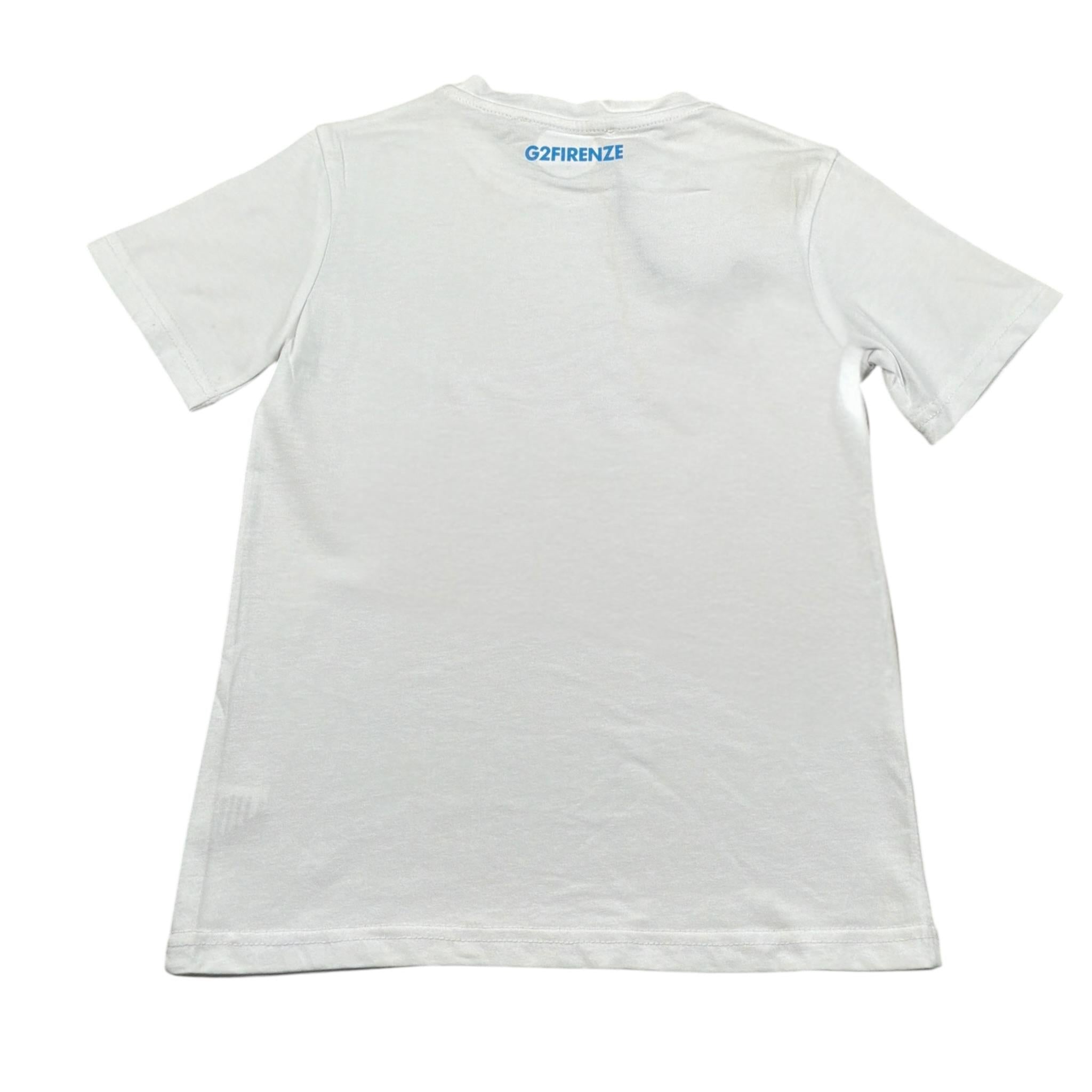 G2Firenze T-Shirt Girocollo tinta unita con Stampa Bianco per Bambino 00811 BIANCO G2FIRENZE 