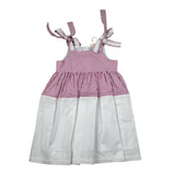 Ilfarobimbi Abito Bicolore con Fiocchi Bianco/Rosa per Bambina IFB50586X BIANCO/ROSA ILFAROBIMBI 