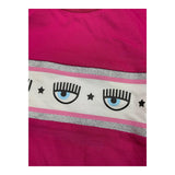Chiara Ferragni Shirt Modello Crop Tinta Unita Con Stampa Fuxia Per Bambina