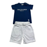 Trussardi Completo 2 Pezzi T-Shirt-Bermuda per Neonato TIP26008CJ BIANCO/BLU TRUSSARDI 