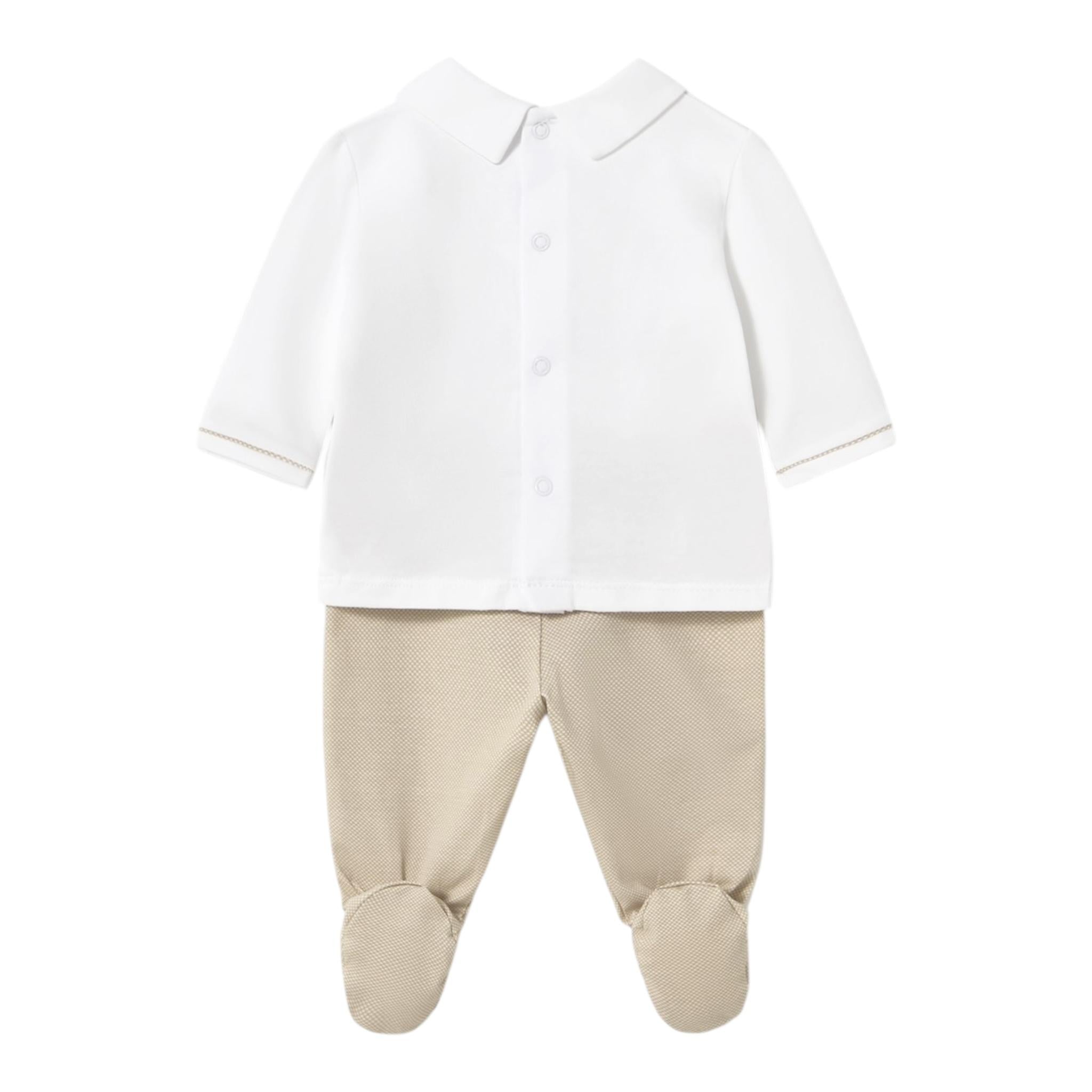 Mayoral Completo 2 Pezzi Shirt-Ghettina Bicolore per Neonato 1558 BIANCO/BEIGE MAYORAL 