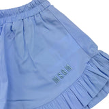 Msgm Short Tinta Unita Con Logo Azzurro Per Neonato
