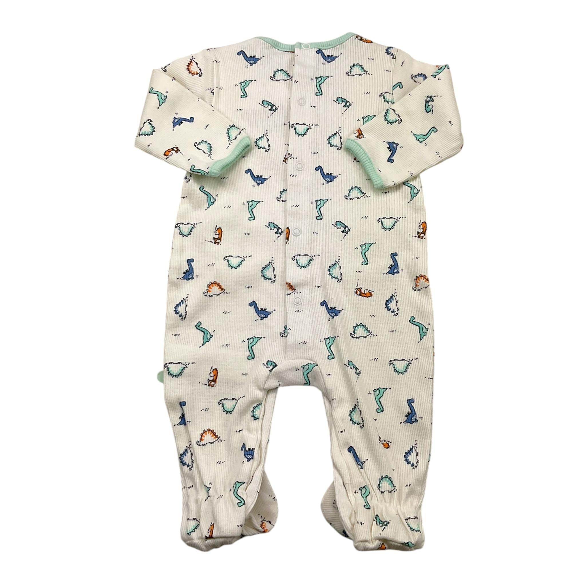 YATSI BABY tutina tinta unita con stampa dinossuri Bianco per Neonato 24110308 BIANCO YATSI BABY 