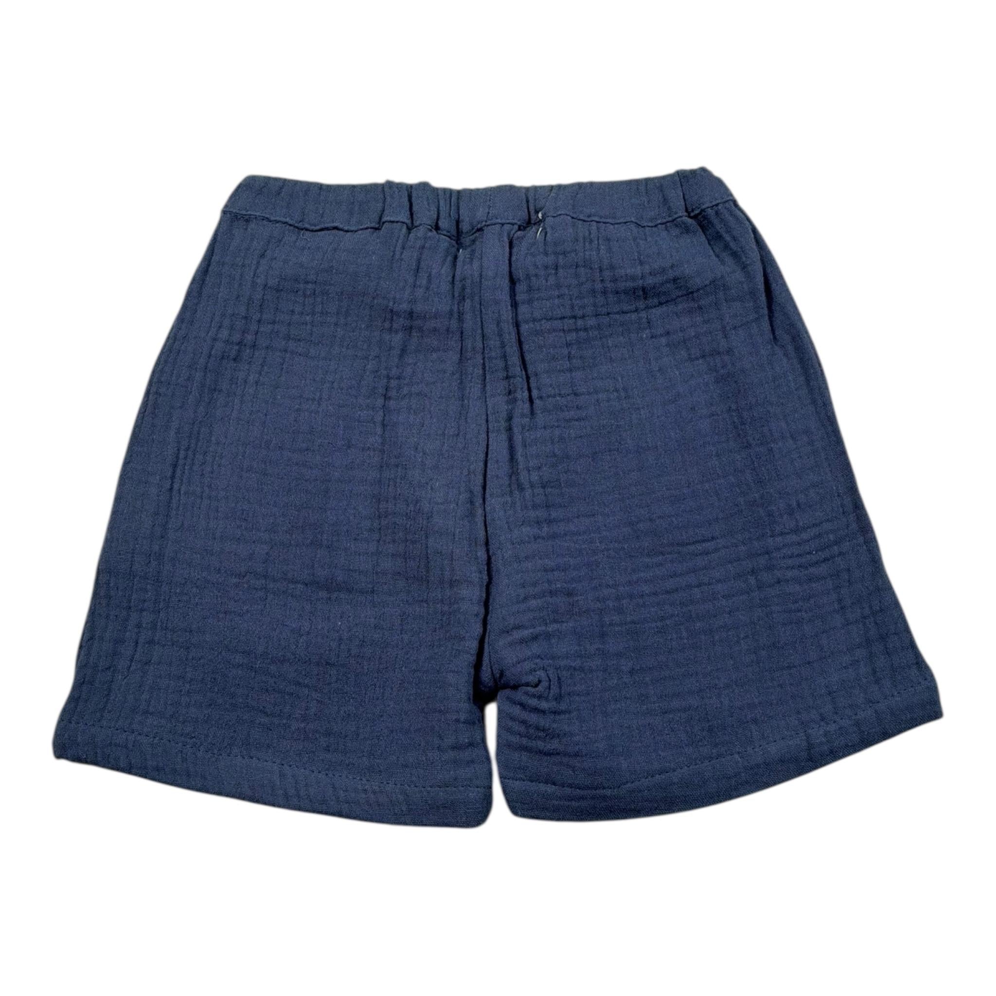 Petit Indi Bermuda Tinta Unita con Elastico In Vita per Neonato SS25BK7532 BLU PETIT INDI 