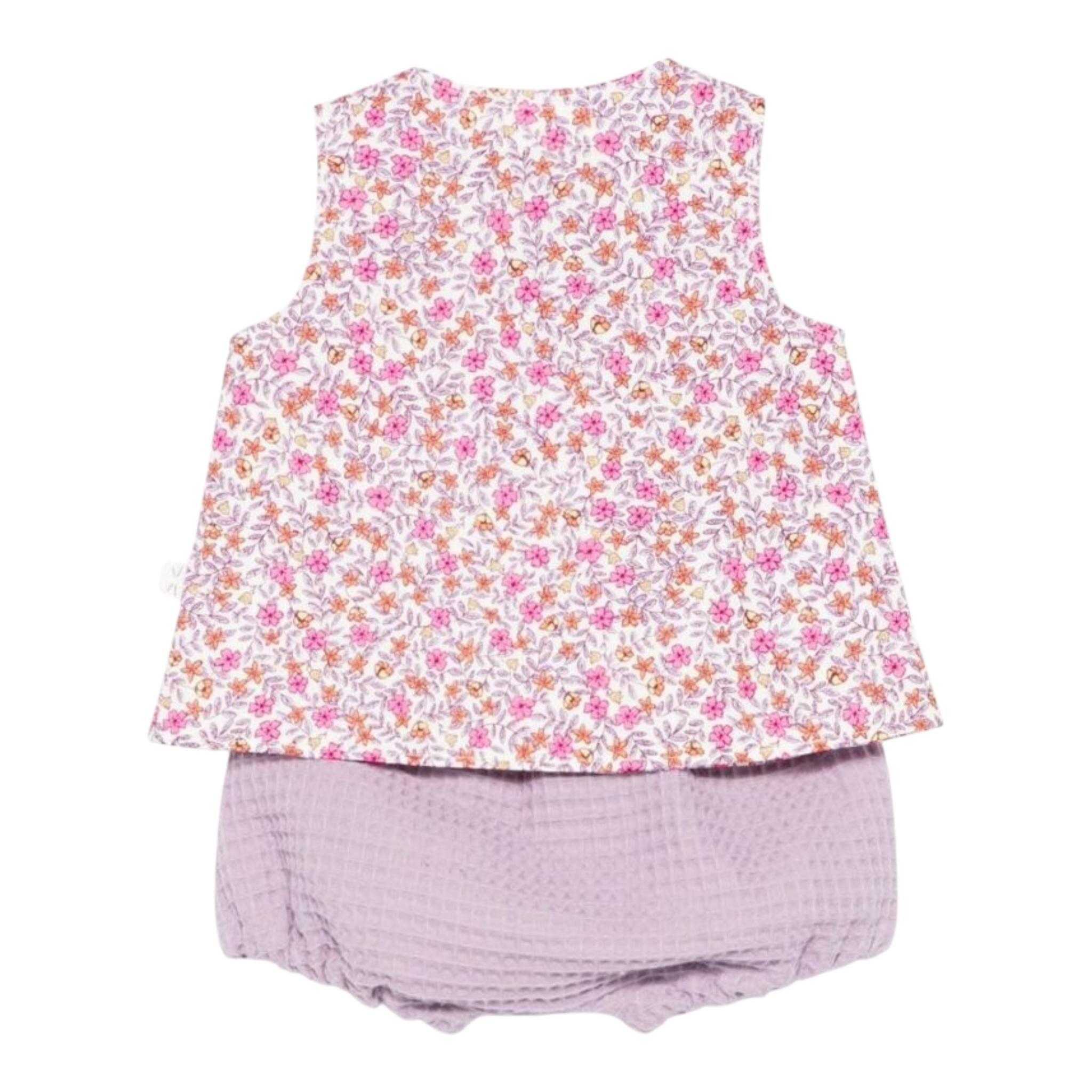 Teddy E Minou Completo 2 Pezzi Camicia-Culotte per Neonata E25CP045C4131 LILLA TEDDY E MINOU 