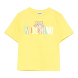 Moschino T-Shirt Girocollo Tinta Unita con Stampa per Neonato MU,04C GIALLO MOSCHINO 