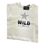 JOHN RICHMOND shirt modello crop tinta unita con stampa in contrasto Bianco per Bambina RGA24012TS BIANCO JOHN RICHMOND 