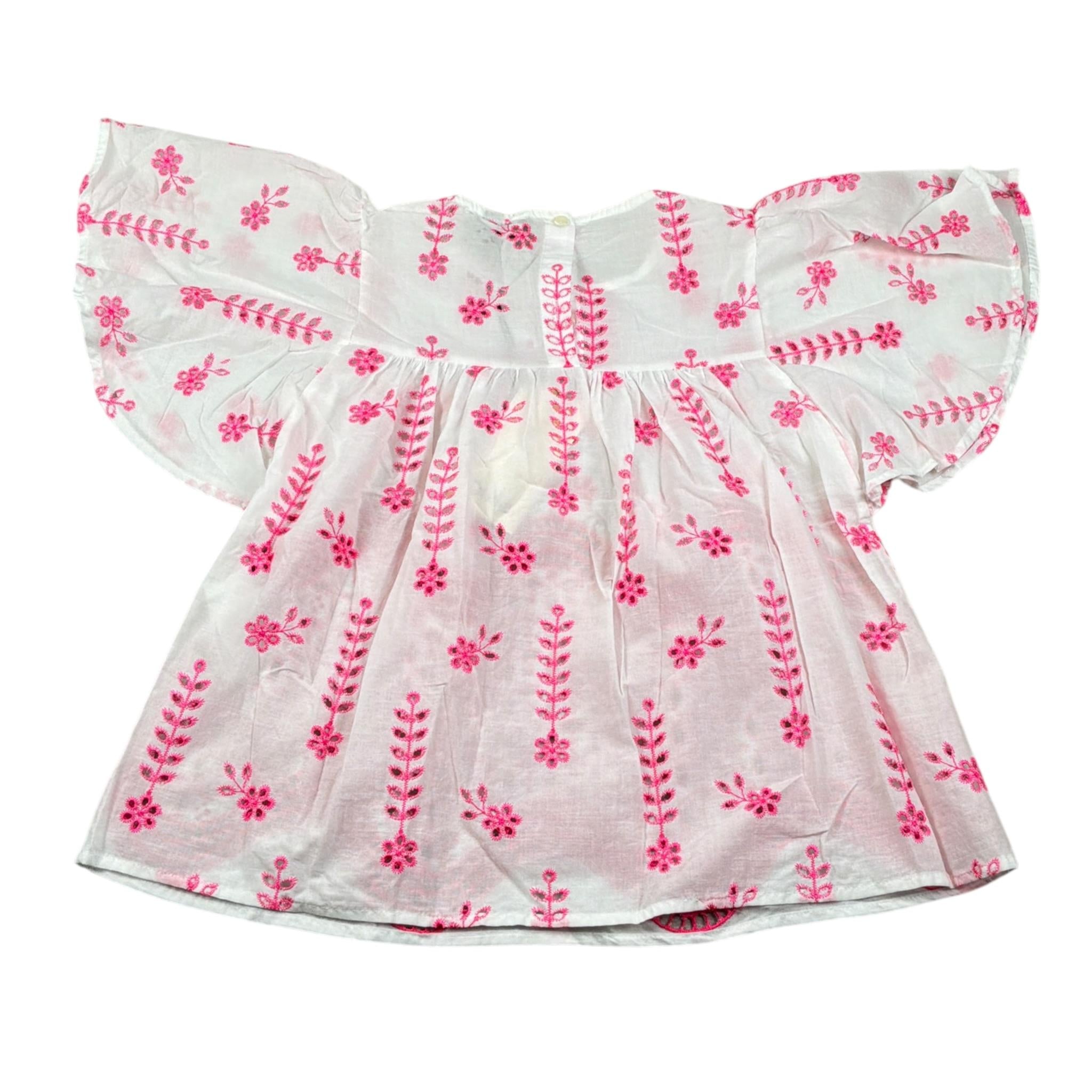 Dixie Camicia tinta unita con Ricami Bianco per Bambina 00499 BIANCO DIXIE 