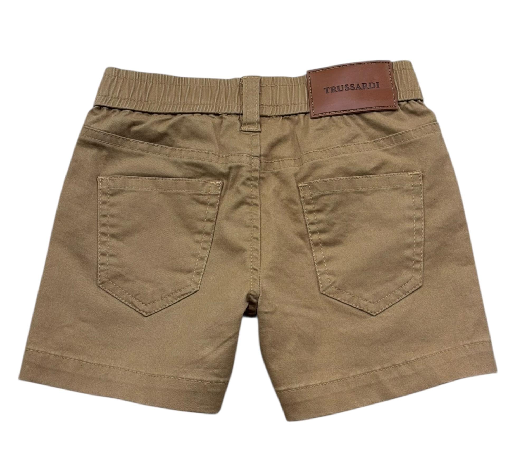 Trussardi Bermuda Tinta Unita con Elsastico In Vita per Neonato TIP26074BE MARRONE TRUSSARDI 