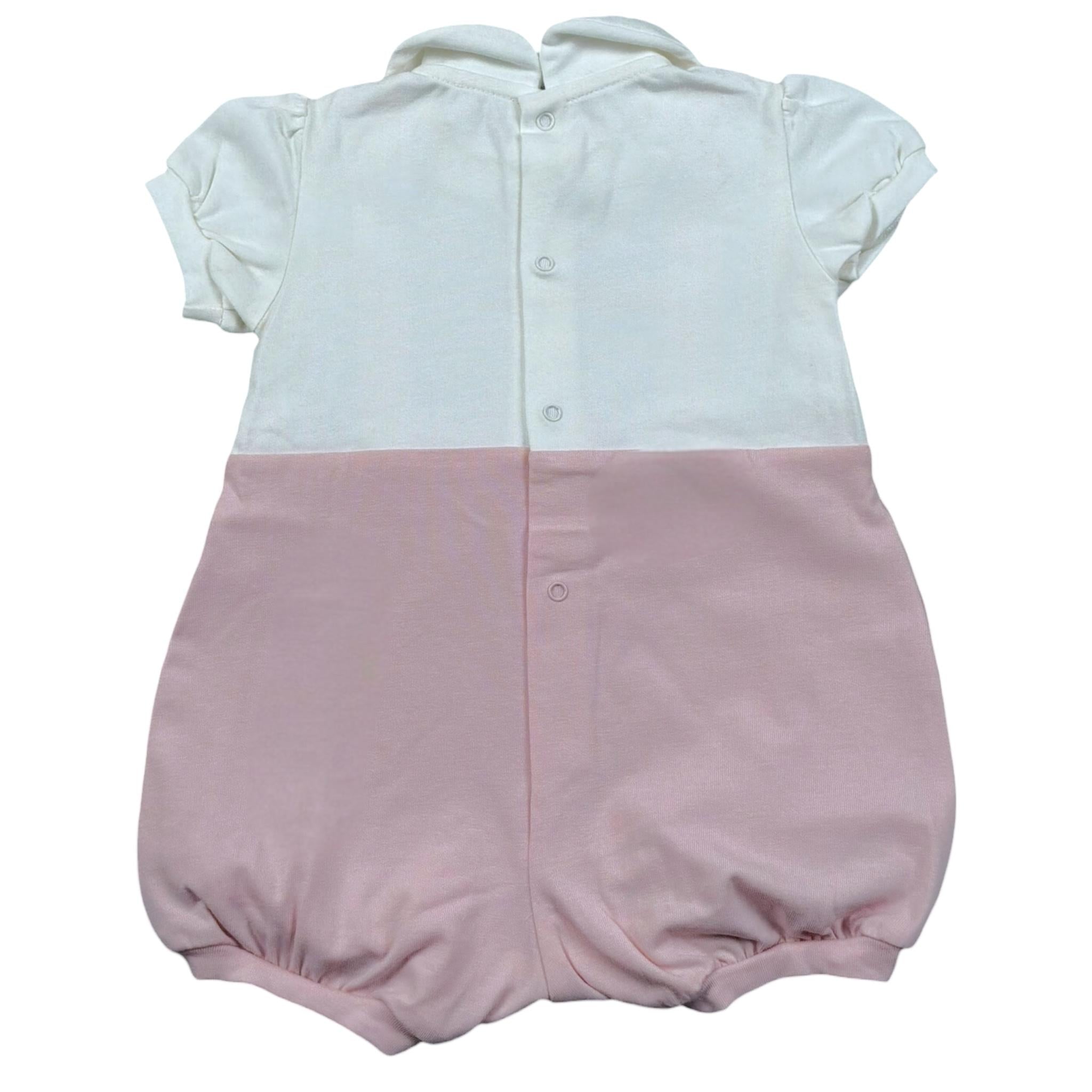 Lalalu' Pagliaccetto Bicolore Mezza Manica per Neonata PAL6I BIANCO/ROSA LALALU' 