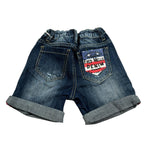 Fred Mello Bermuda In Denim tinta unita con Girovita Regolabile Blu per Bambino 018699 BLU FRED MELLO 