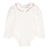 Monnalisa Body Tinta Unita con Colletto per Neonata 37D300 BIANCO MONNALISA 