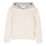 ELEVENTY maglia modello felpa tinta unita con cappuccio in contrasto Panna per Bambina EV9P70X PANNA ELEVENTY 