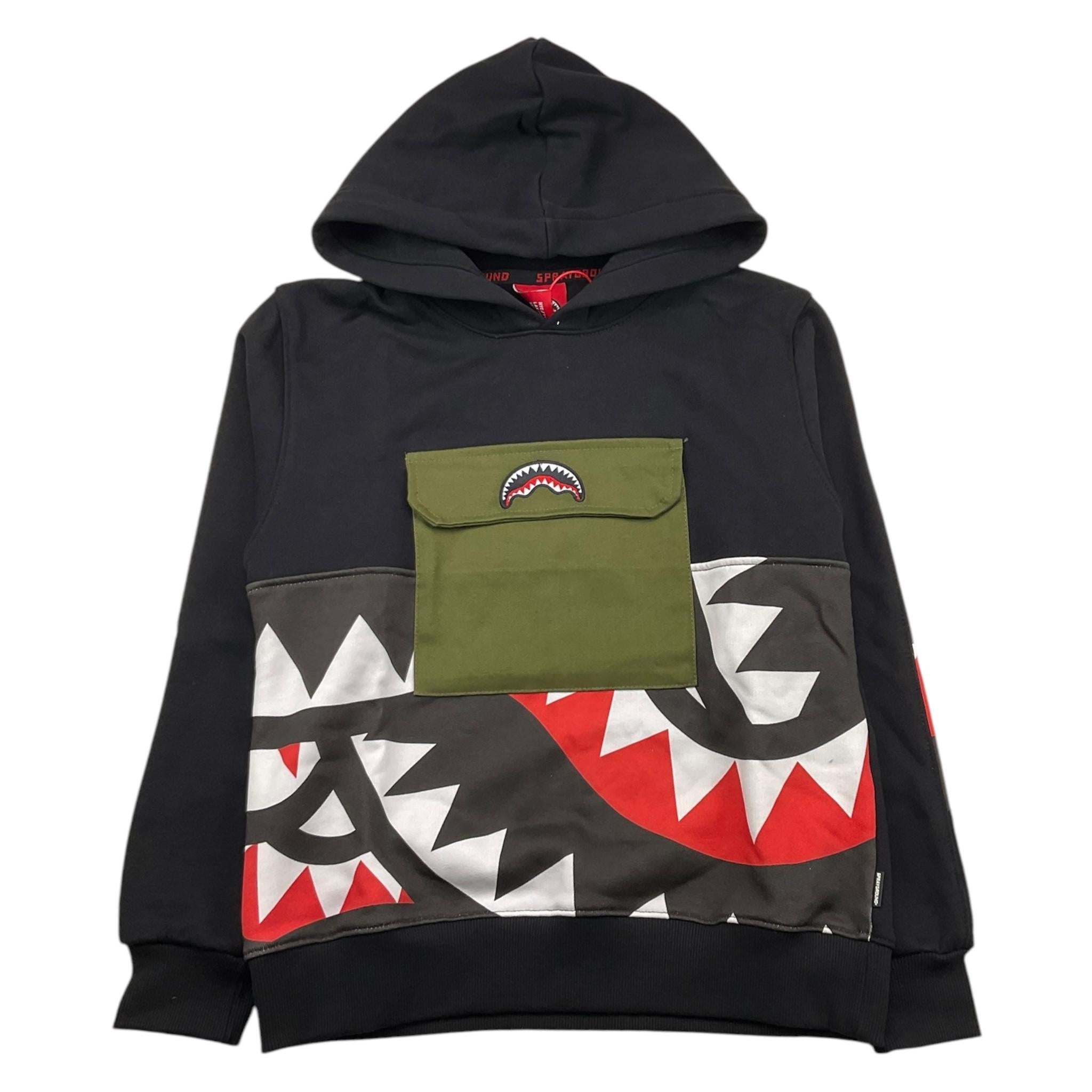 SPRAYGROUND felpa chiusa con cappuccio tinta unita con tasca in contrasto Nero per Bambino SPY1201 NERO SPRAYGROUND 