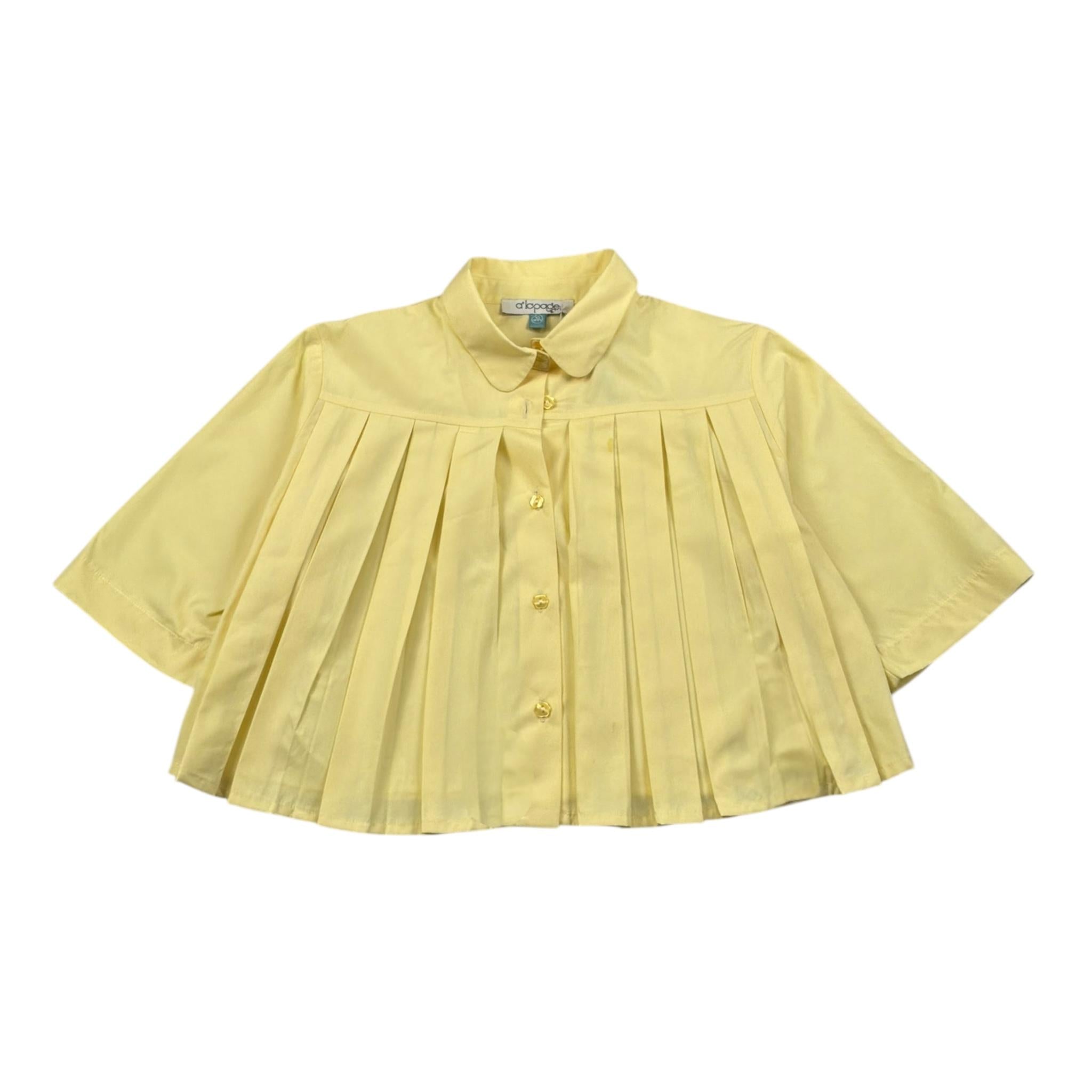 A' La Page Camicia Mezza Manica Tinta Unita per Bambina CILIEGIO GIALLO A' LA PAGE 