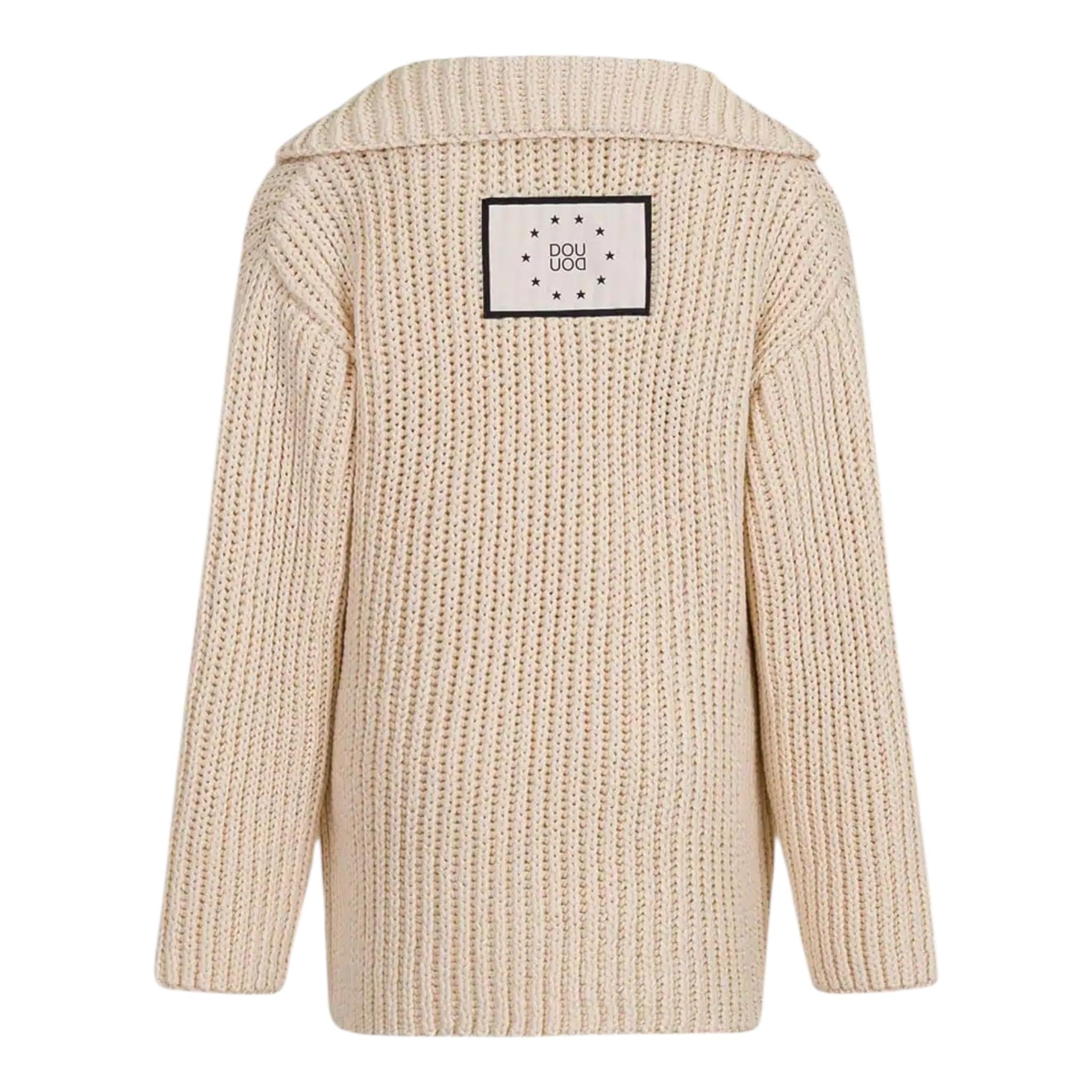 Dou Dou Cardigan Tinta Unita con Bottoni per Bambina DW9P00 BEIGE DOU DOU 