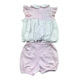 Le Bebe Completo 2 Pezzi T-Shirt-Culotte per Neonata LBG6218 BIANCO/ROSA LE BEBE 