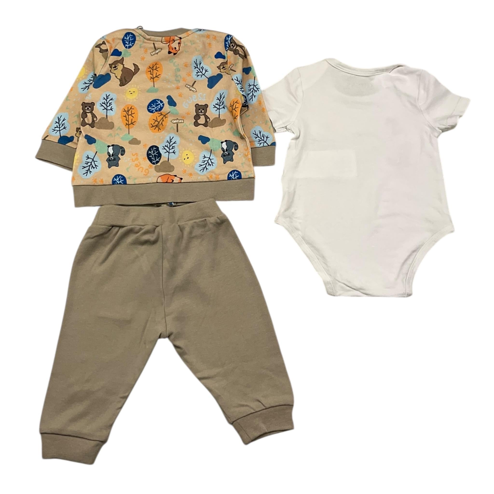 GUESS completo 2 pezzi felpa-pantalone-body Beige per Neonato P4YG10KA6W4 BEIGE GUESS 