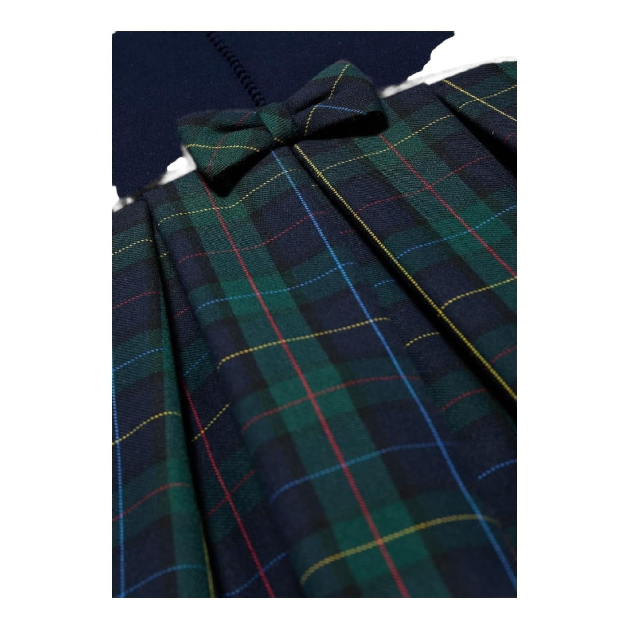 ABEL & LULA abito tinta unita con fantasia a quadri Blu per Bambina 5512 BLU ABEL & LULA 