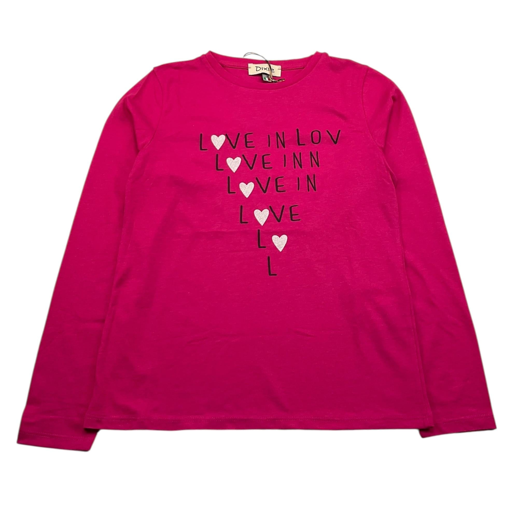 DIXIE shirt girocollo tinta unita con stampe in contrasto Fuxia per Bambina LB38030G42 FUXIA DIXIE 