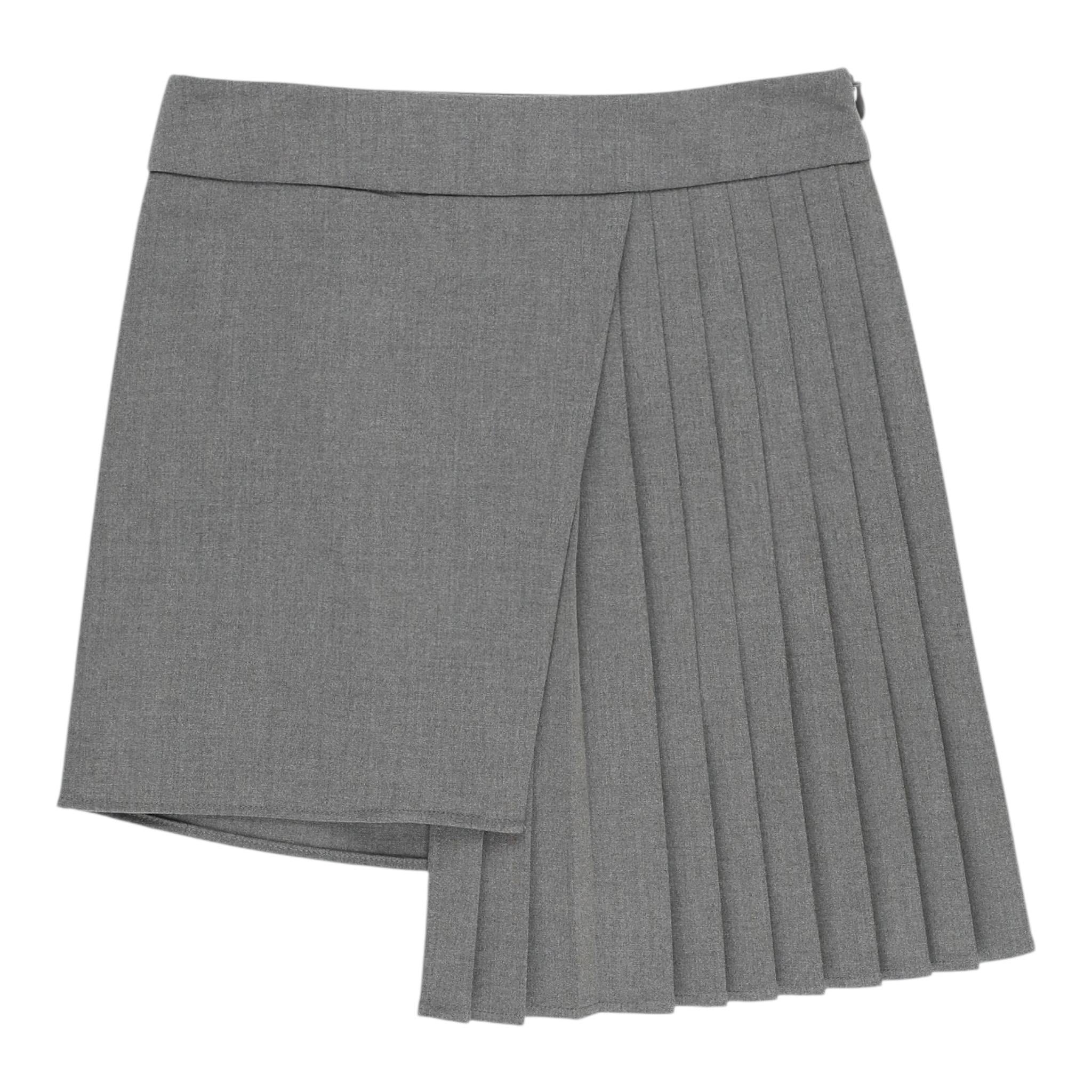 TWINSET gonna tinta unita plissettata asimmetrica Grigio per Bambina 242GJ2117 GRIGIO TWINSET 