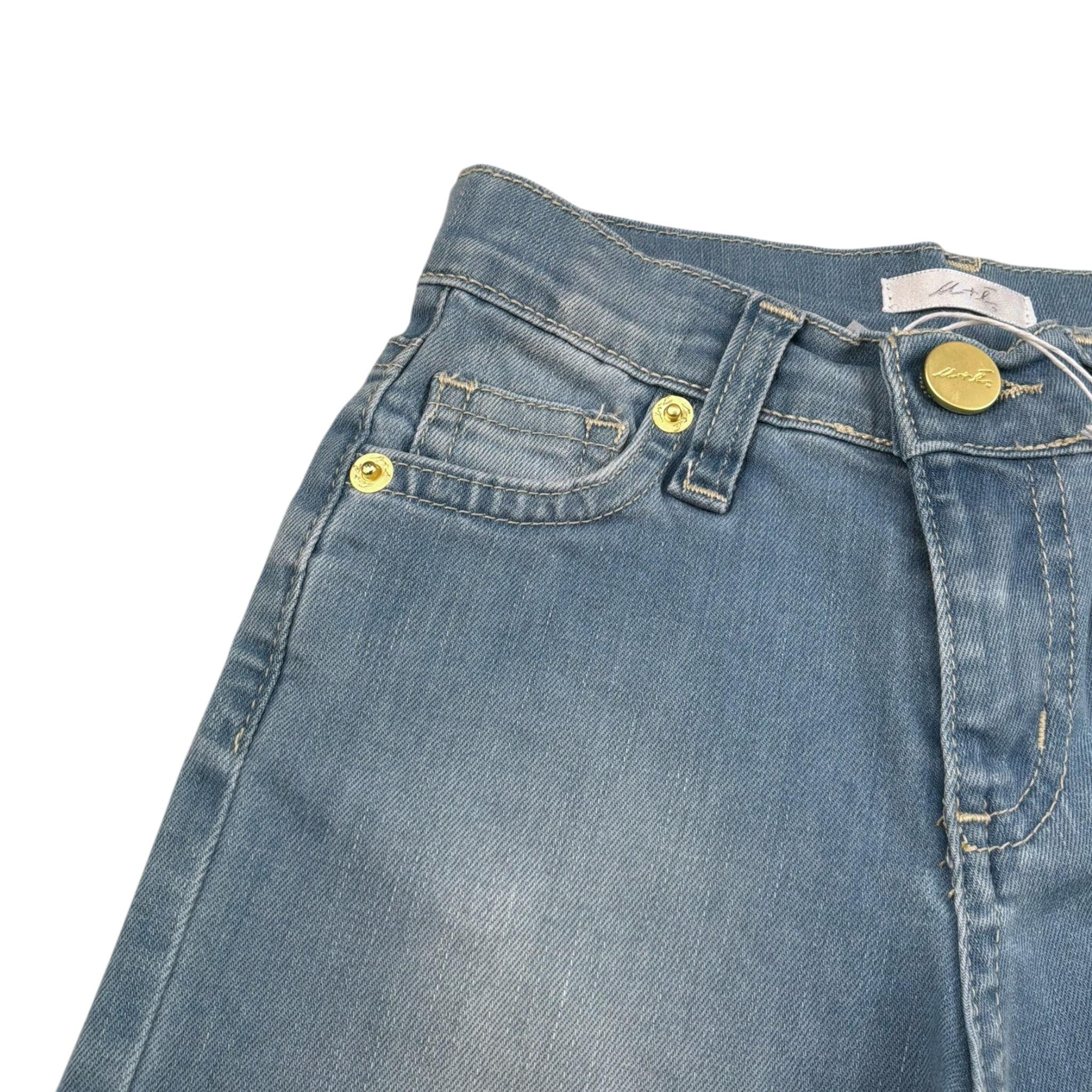 M+E' Jeans Tinta Unita Modello Palazzo per Bambina UE1706 AZZURRO M+E' 