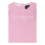 John Richmond T-Shirt Girocollo Tinta Unita con Stampa per Bambina RIP25002TSJ ROSA JOHN RICHMOND 