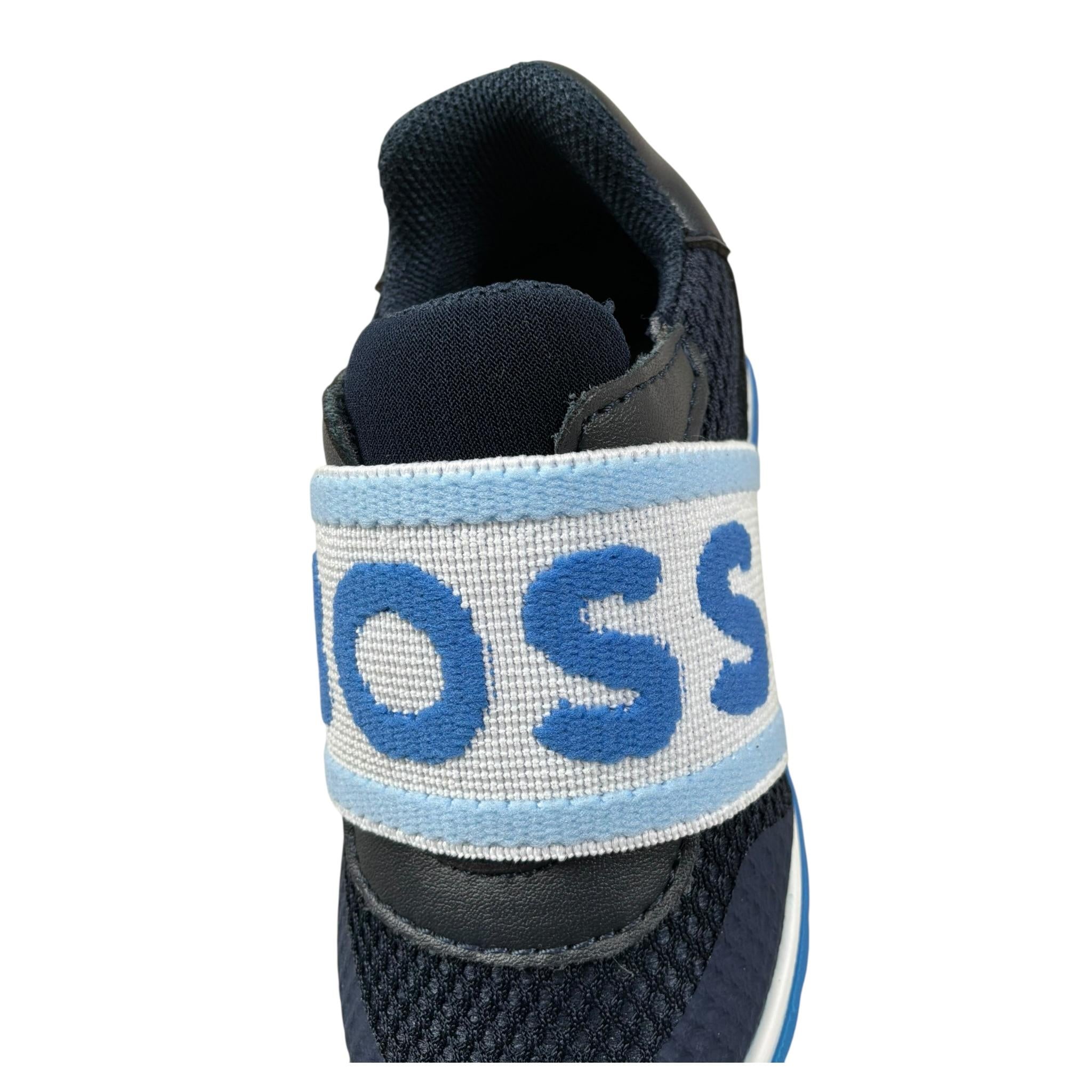Boss Sneakers Tinta Unita con Logo per Neonato J52157 BLU BOSS 