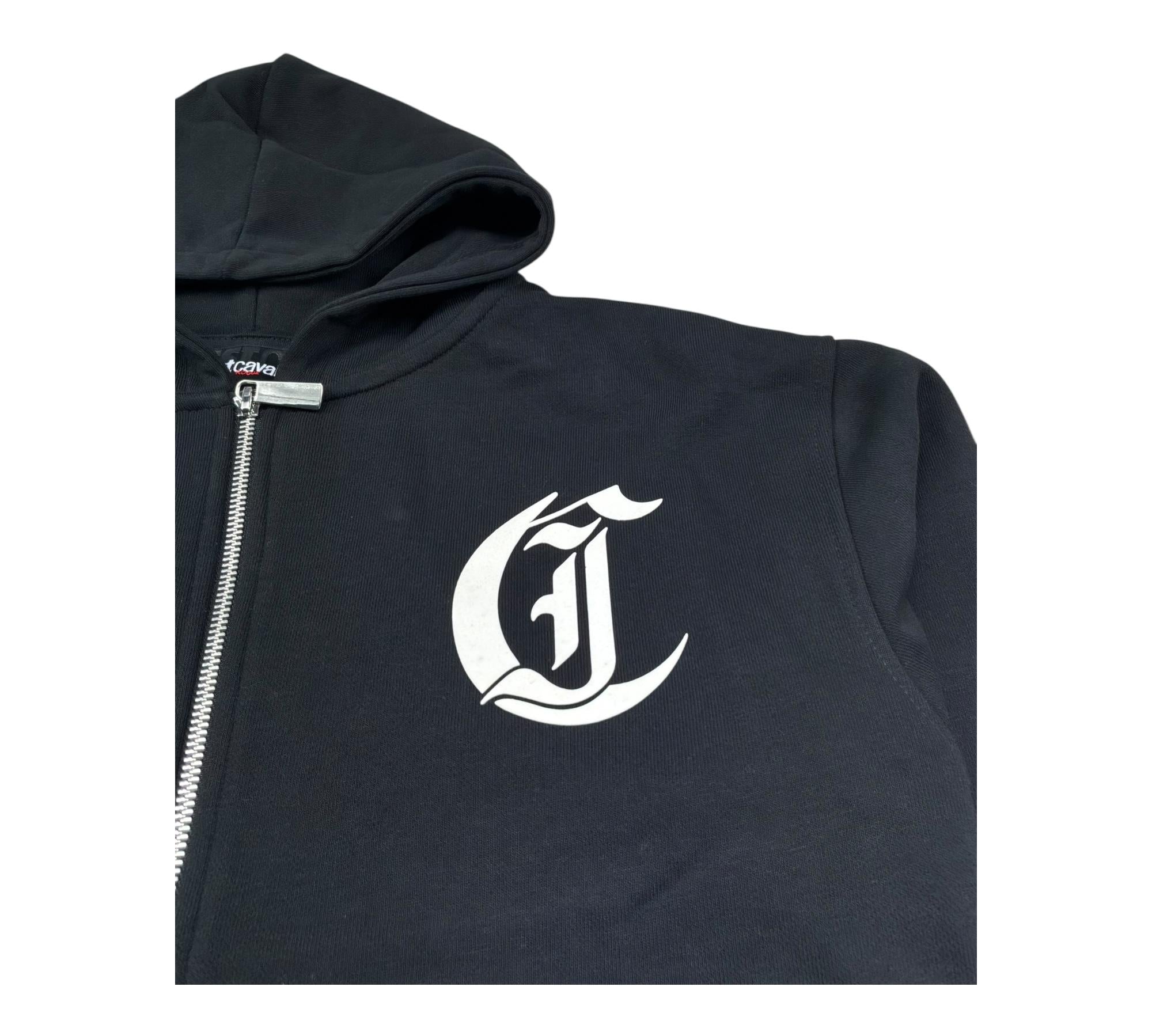 Just Cavalli Felpa con Zip E Cappuccio Tinta Unita con Logo per Bambino JBP26008FE NERO JUST CAVALLI 