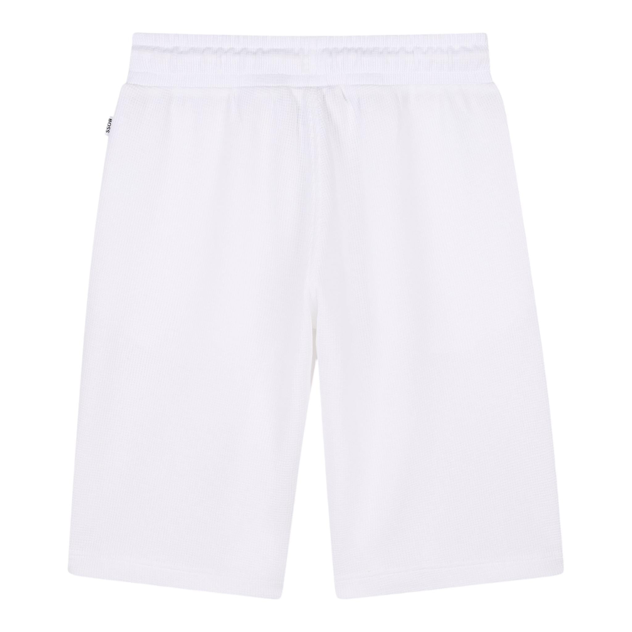 Boss Bermuda Tinta Unita con Logo per Bambino J52169B BIANCO BOSS 